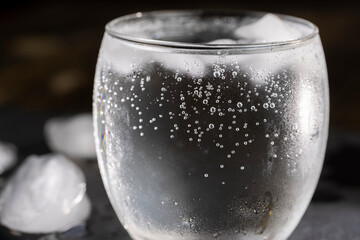 ice soda water with a lot of gas