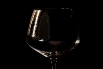 one empty glass for alcoholic beverages
