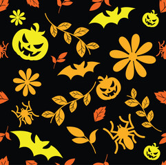 Seamless Pattern Purple Halloween Theme.eps