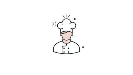 Animated of chef icon motion graphic animation. user avatar people concept icon animation