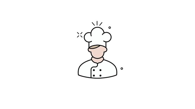 Animated of chef icon motion graphic animation. user avatar people concept icon animation