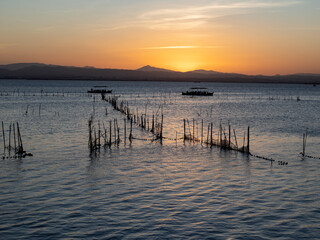 Sunset around the Albufera of Valencia (Spain)