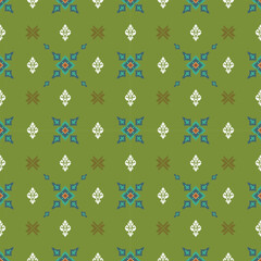 Ethnic geometric fabric pattern Cross Stitch.Ikat embroidery Ethnic oriental Pixel pattern background.Abstract,vector,illustration.