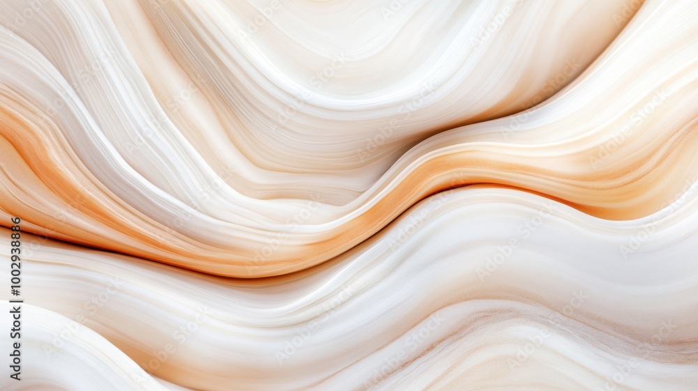 Poster a smooth abstract texture featuring soft swirls of white and peach tones, perfect for backgrounds an