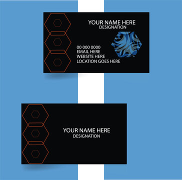 Business card Template Black Modern Orange Standard