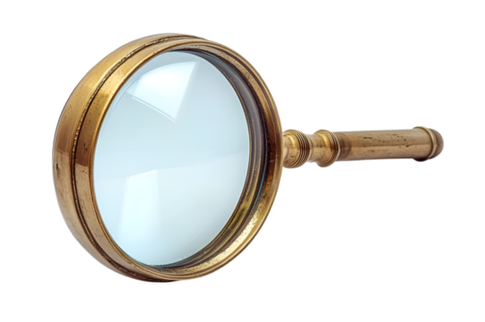 a close-up of a magnifying glass.  - Powered by Adobe