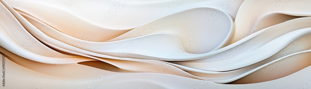 Aufkleber elegant flowing waves of cream and beige create a soothing and modern abstract background for variou