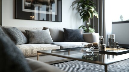 A sophisticated bachelor pad with Scandinavian design cues