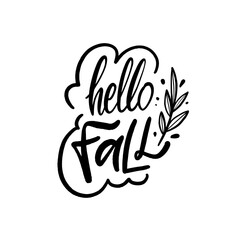 Obraz premium Hello Fall A Beautifully Crafted Typography Design Inspired by the Autumn Season