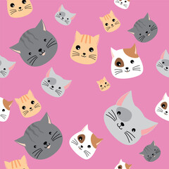 Seamless Pattern Cute Cat.eps