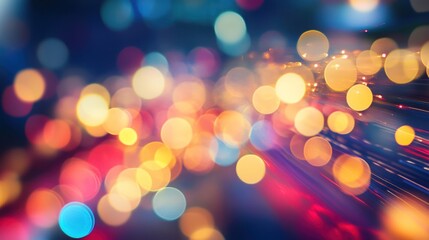 Fototapeta premium Vibrant Light Trails in Colorful Night Scene
