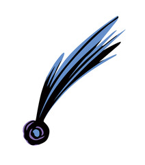 Flying comet with a tail. Vector drawing