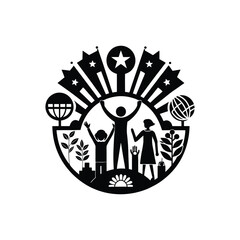 creative Logo and Quote for Human Rights Advocacy Worldwide