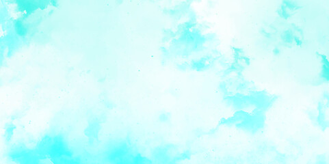 Abstract sky blue watercolor cloudiness, mist, or smog background. light blue sky with white background and blurred pattern. Vivid textured aquarelle painted art design background.	
