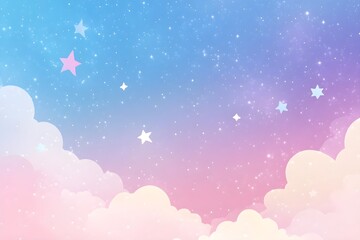  a dreamy, pastel-colored sky scene. The top part of the image is a gradient of blue and purple, transitioning into pink towards the bottom