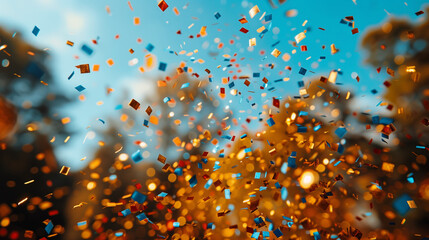 Festive Euphoria: A Vivid Confetti Display Paints a Celebratory Canvas of Joy