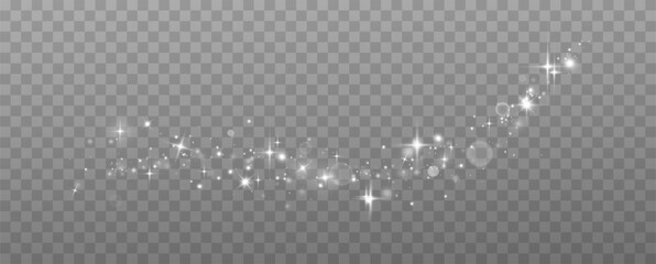 Glow light effect. Vector illustration. Christmas flash. dust	