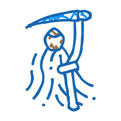 grim reaper doodle icon sketch vector. grim reaper sign. isolated symbol illustration