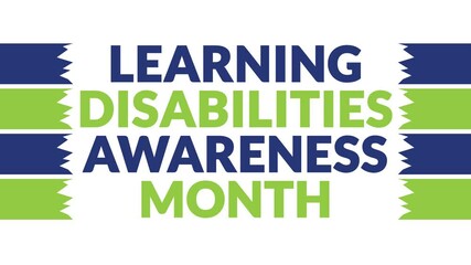 Learning Disabilities Awareness Month In and Out text from split line animation on a White background. Which is observed every year in October to celebrate Learning Disabilities Awareness Month.