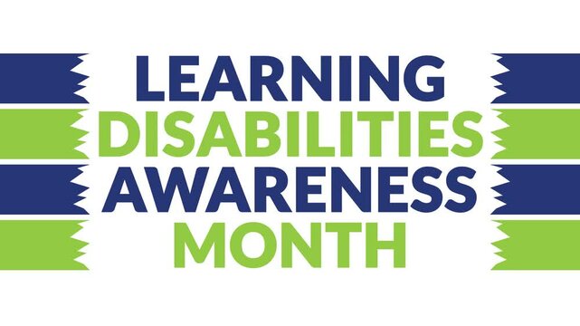 Learning Disabilities Awareness Month In and Out text from split line animation on a White background. Which is observed every year in October to celebrate Learning Disabilities Awareness Month.