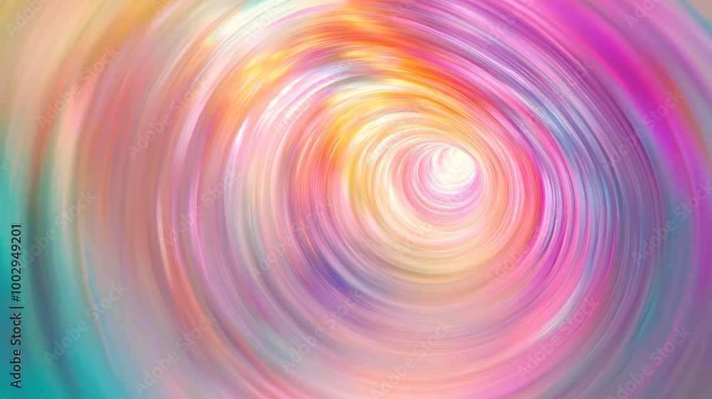 Poster mesmerizing abstract swirl background with vibrant colors and tunnel effect leading to radiant light