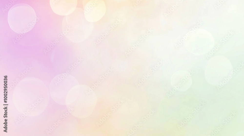 Poster blurred pastel background with bokeh lights creating a festive and dreamy mood, ideal for design pro