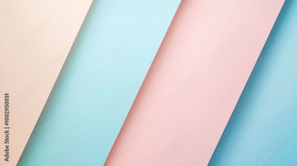 Poster abstract background with pastel colored paper creating geometric shapes and shadows, perfect for a s