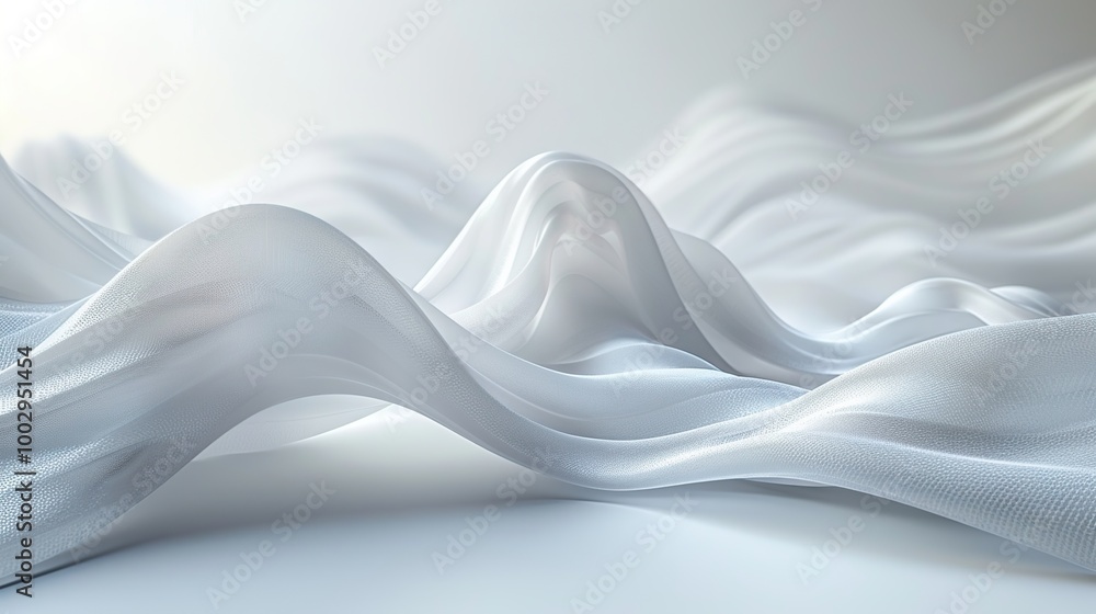 Canvas Prints Abstract White Fabric Waves