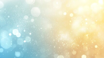 Abstract gold and blue defocused glitter background with bokeh, featuring a soft gradient and sparkling particles, perfect for festive or celebratory designs
