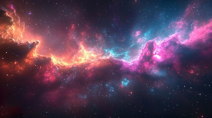 Obraz premium Gorgeous 4K Desktop Wallpaper Highlighting the Colors of Nebulae Images