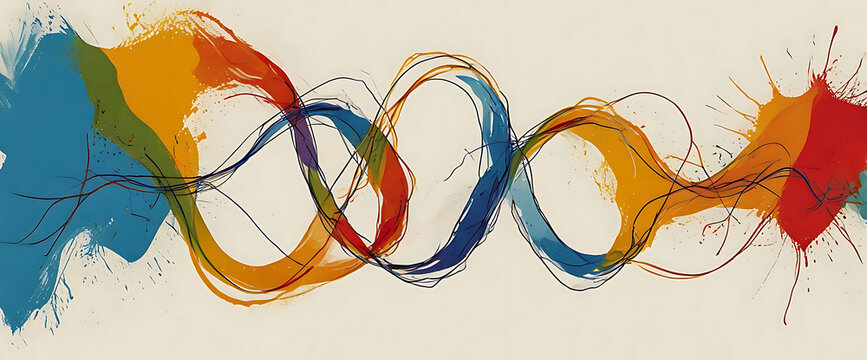 World Autism Awareness Day background featuring a vibrant rainbow-colored infinity symbol on a blue backdrop, symbolizing autism, ADHD, and neurodiversity inclusion and support-Copy Space