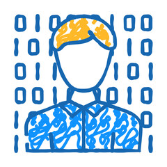 anonymous buyer doodle icon sketch vector. anonymous buyer sign. isolated symbol illustration