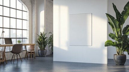 Chic Industrial Style Workspace with Natural Light