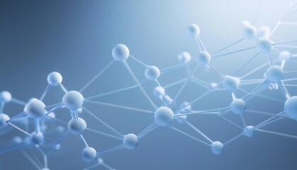 Molecular structure on blue background