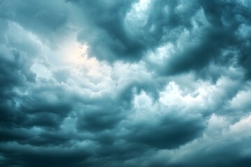 Obraz premium Dramatic Thunderstorm Background with Dark Ominous Clouds and Flashes of Lightning