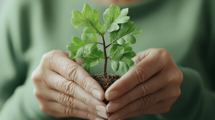 A tree growing from a woman chest representing strength