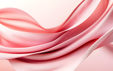 Pink abstract fractals gently merging into a ribbon pattern