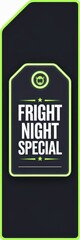 Naklejka premium Halloween Promotion Tag Green Accents - Fright Night Special Offer Spooky Season Marketing Materials
