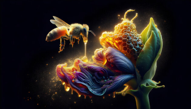 AVEJA REINA EN SU POLEN