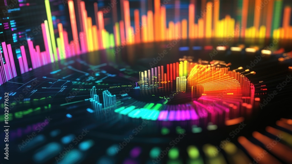 Poster vibrant data visualization abstract background