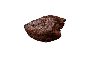 Juicy beef steak grilled with salt, spices and herbs