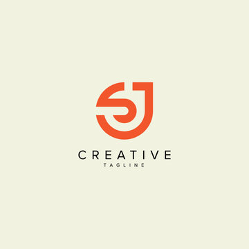Alphabet JS SJ Letter Modern Monogram Style Logo Design. Initial vector template.