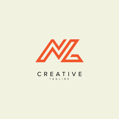 Alphabet NL LN Letter Modern Monogram Style Logo Design. Initial vector template.