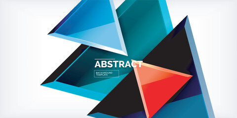 Abstract background - glossy triangles. Vector Illustration For Wallpaper, Banner, Background, Card, Book Illustration, landing page