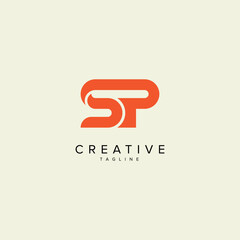 Alphabet SP PS Letter Modern Monogram Style Logo Design. Initial vector template.