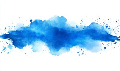 Obraz premium blue watercolor paint stroke background illustration, Generative AI