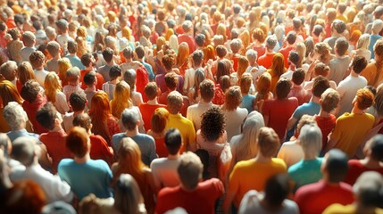 Fototapeta premium An anonymous crowd gathers for an unknown event