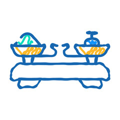 kitchen scale doodle icon sketch vector. kitchen scale sign. isolated symbol illustration