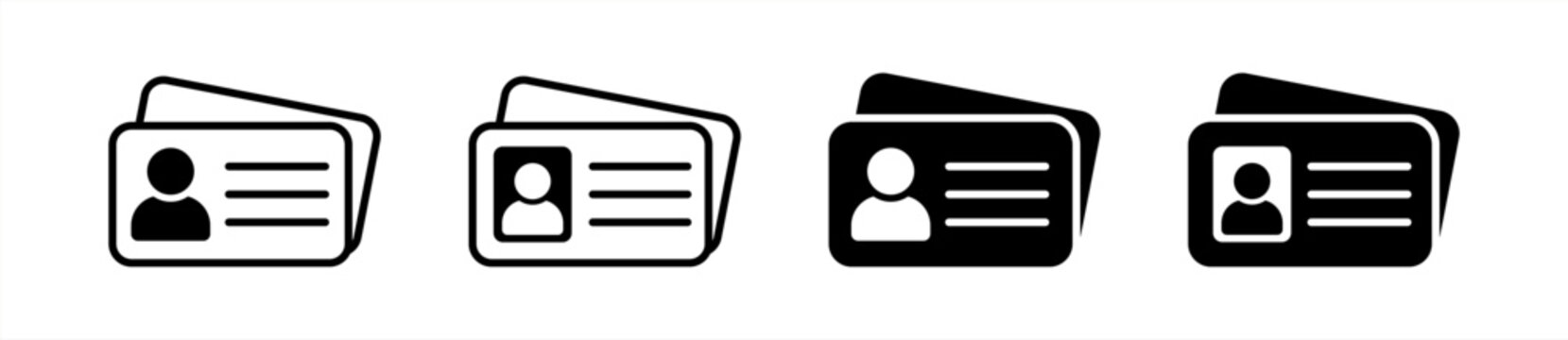 Id card icon. Driver's license identification icon. Vector 10 eps.