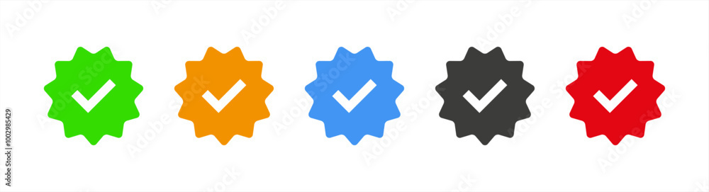 Poster Checkmark sign. Verified symbol. Approval done element collection. Vector illustration 10 eps.